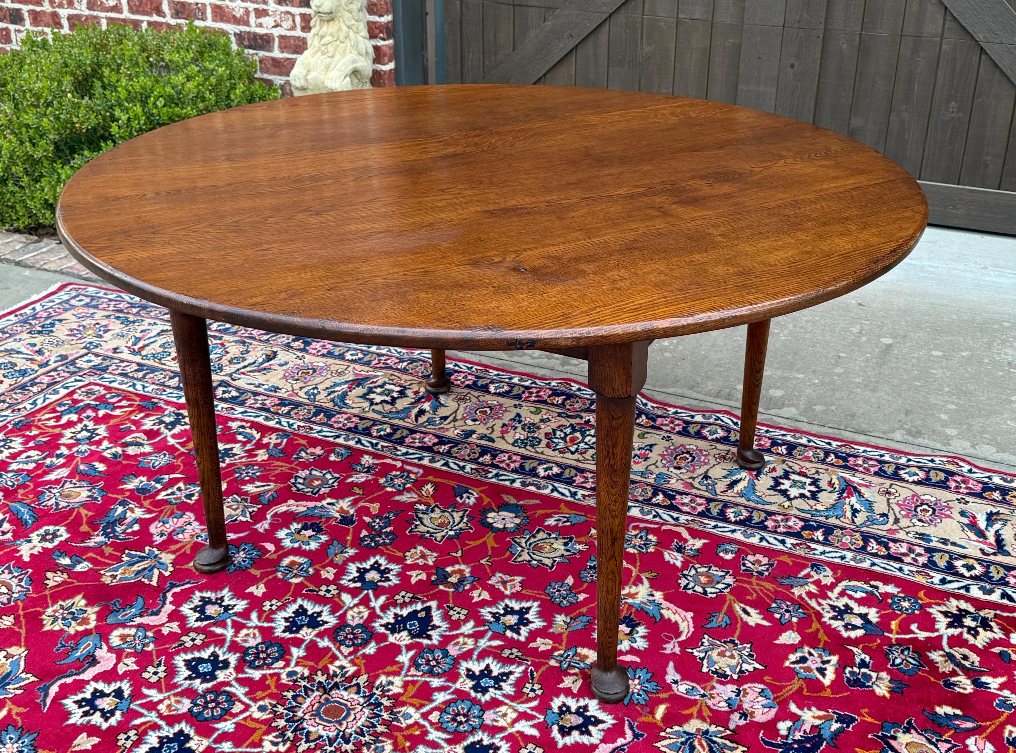 Chêne Ancienne table de salle à manger ronde Farmhouse Pad Feet Oak 60
