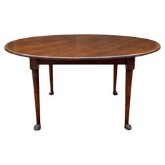 Antico tavolo da pranzo inglese ROUND Farmhouse Pad Feet Oak 60" Round 1930s-40s c.