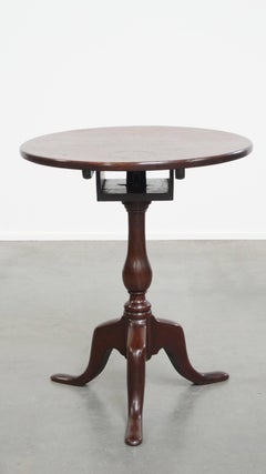 Antique English Round Open Birdcage Tilt-Top Table / Wine Table