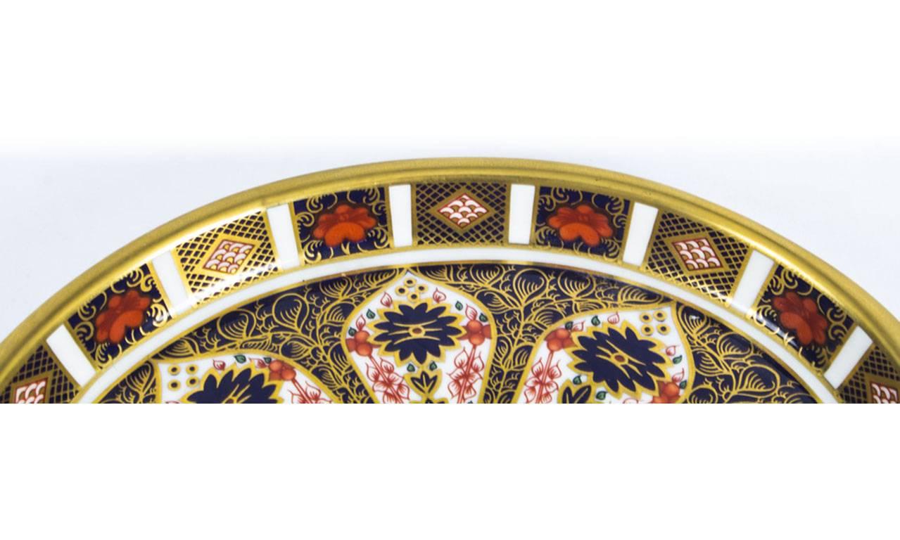 Porcelain Antique English Royal Crown Derby Tea Set on Tray, Imari Pattern, 19th Century