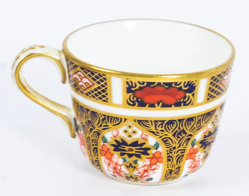 Antique English Royal Crown Derby Tea Set on Tray, Imari Pattern, 19th Century 2