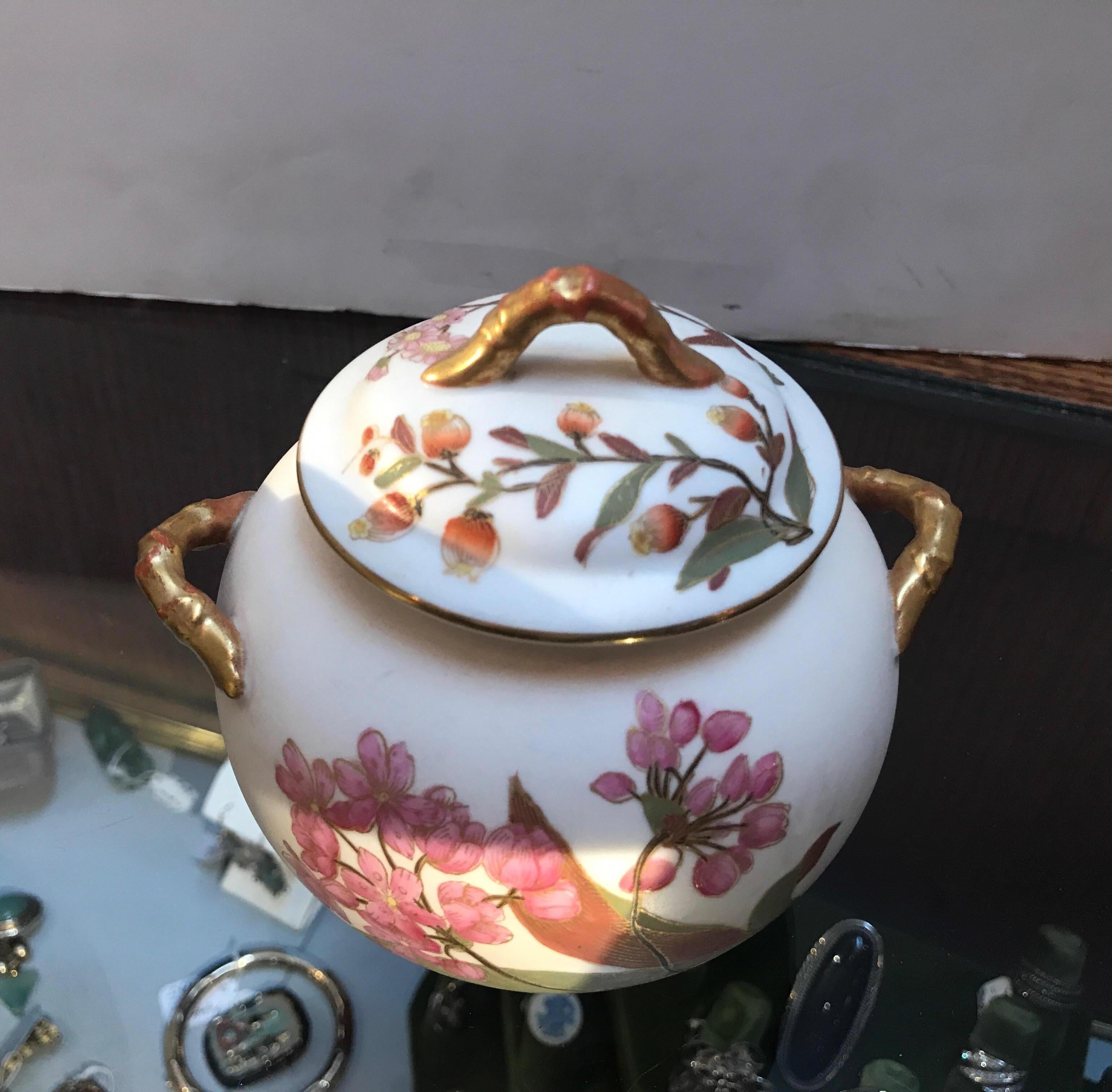 Aesthetic Movement Antique English Royal Worcester Tea Set Year Mark, 1889