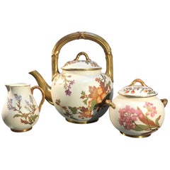 Antique English Royal Worcester Tea Set Year Mark, 1889