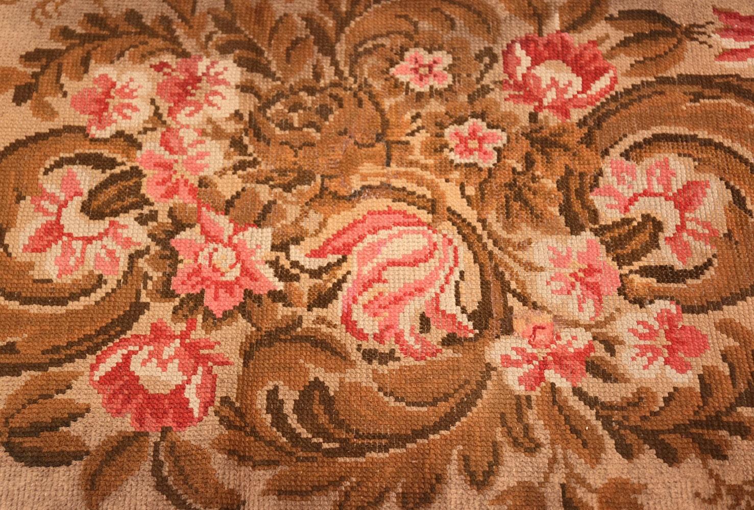 Aubusson Antique English Rug. Size: 2 ft 6 in x 6 ft 3 in  For Sale