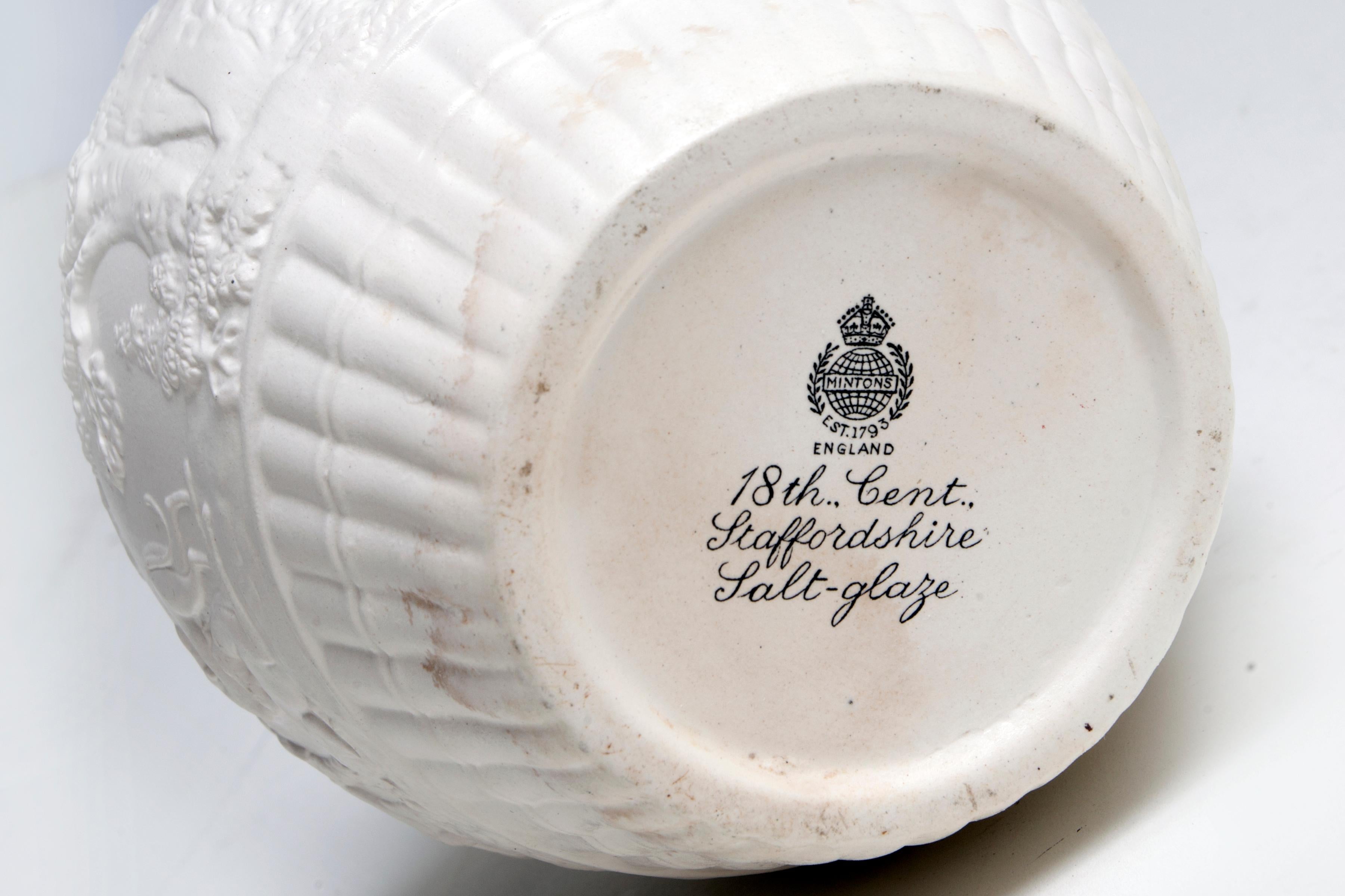 Hand-Crafted Antique English Salt-Glazed Pitcher For Sale