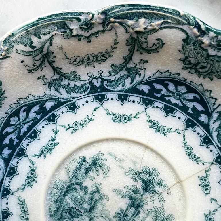 Ensemble de soucoupes anglaises Sampson Hancock & Sons en bleu flottant Valence - 4 en vente 4