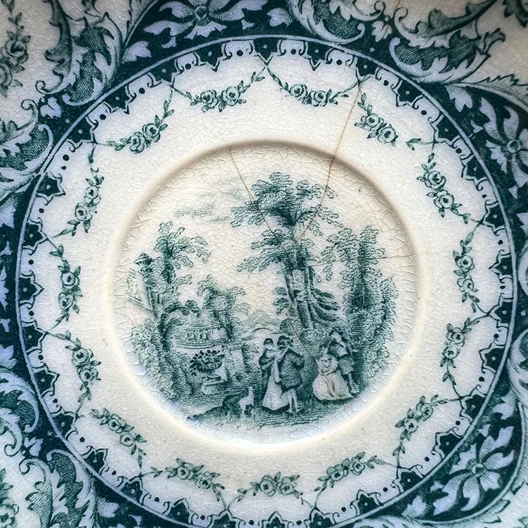 Ensemble de soucoupes anglaises Sampson Hancock & Sons en bleu flottant Valence - 4 en vente 5