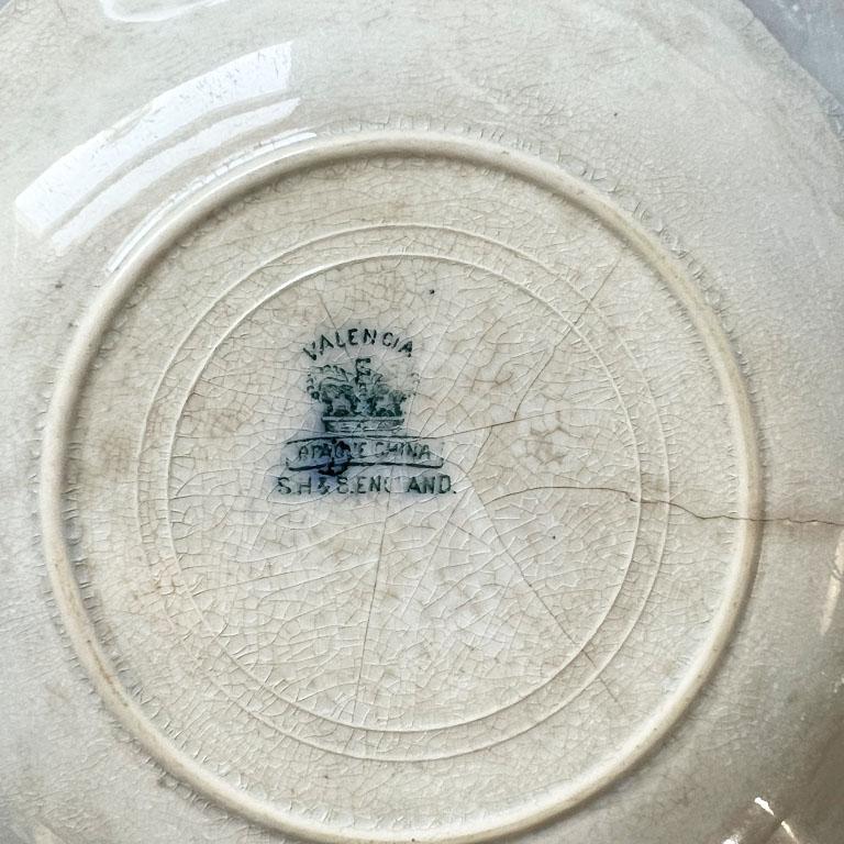 Céramique Ensemble de soucoupes anglaises Sampson Hancock & Sons en bleu flottant Valence - 4 en vente