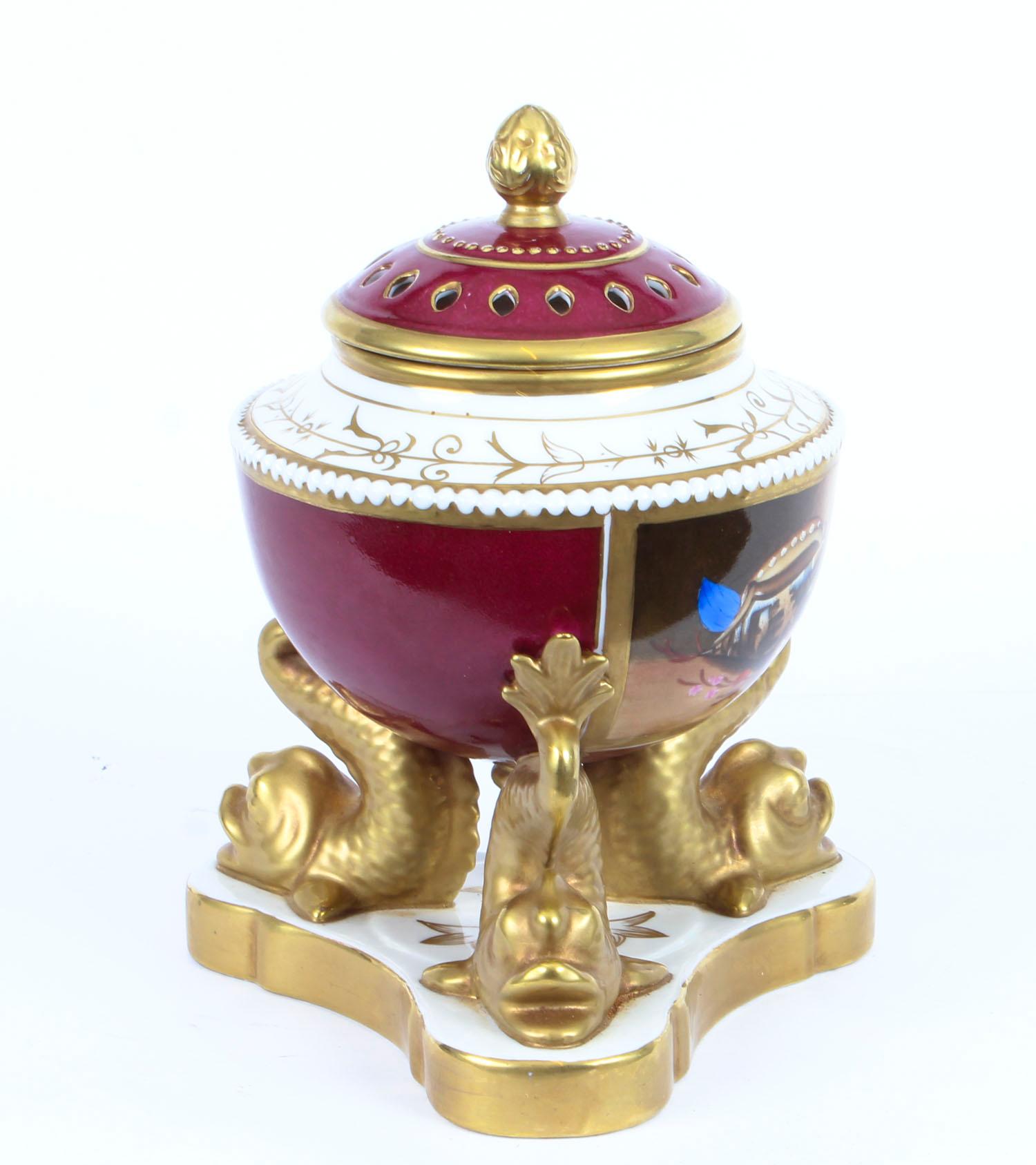 Antique English Samson Porcelain Pot-Pourri Urn Date Stamped 19th Century In Good Condition In London, GB