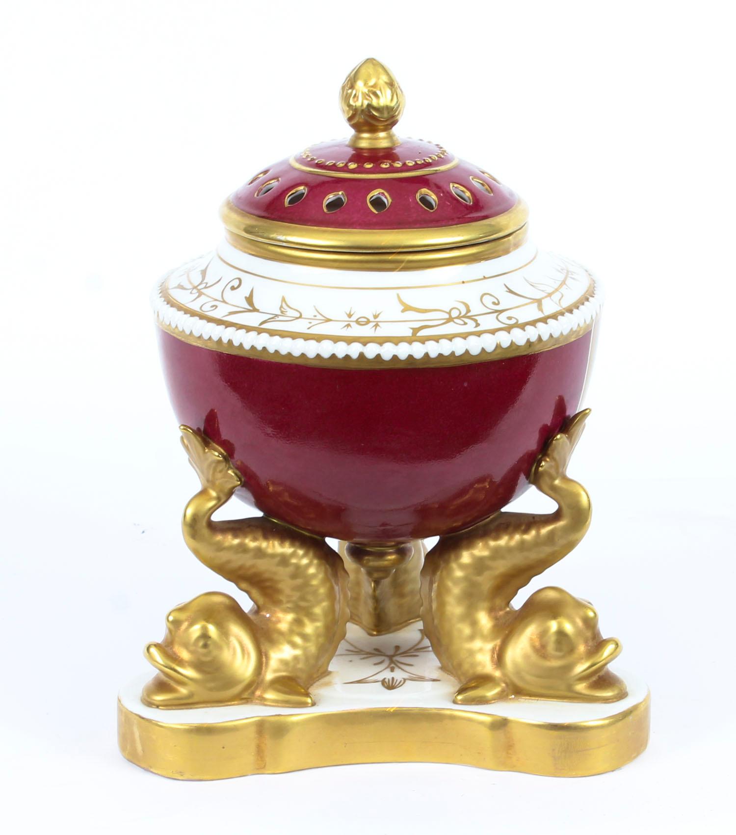 Mid-19th Century Antique English Samson Porcelain Pot-Pourri Urn Date Stamped 19th Century
