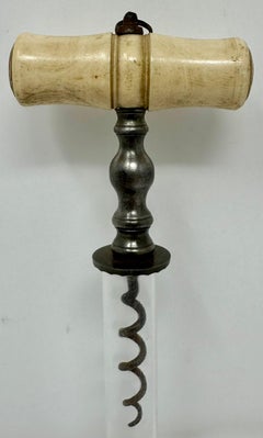 Antique English "Samuel Henshall" Patented Turned Ox Bone Corkscrew, Circa 1890.