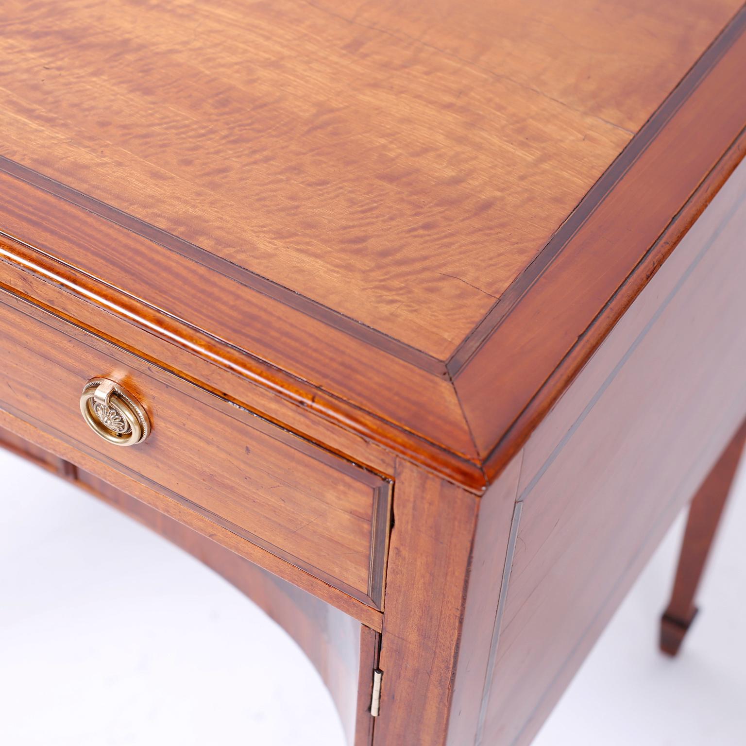 19th Century Antique English Satinwood and Mahogany Dressing Table