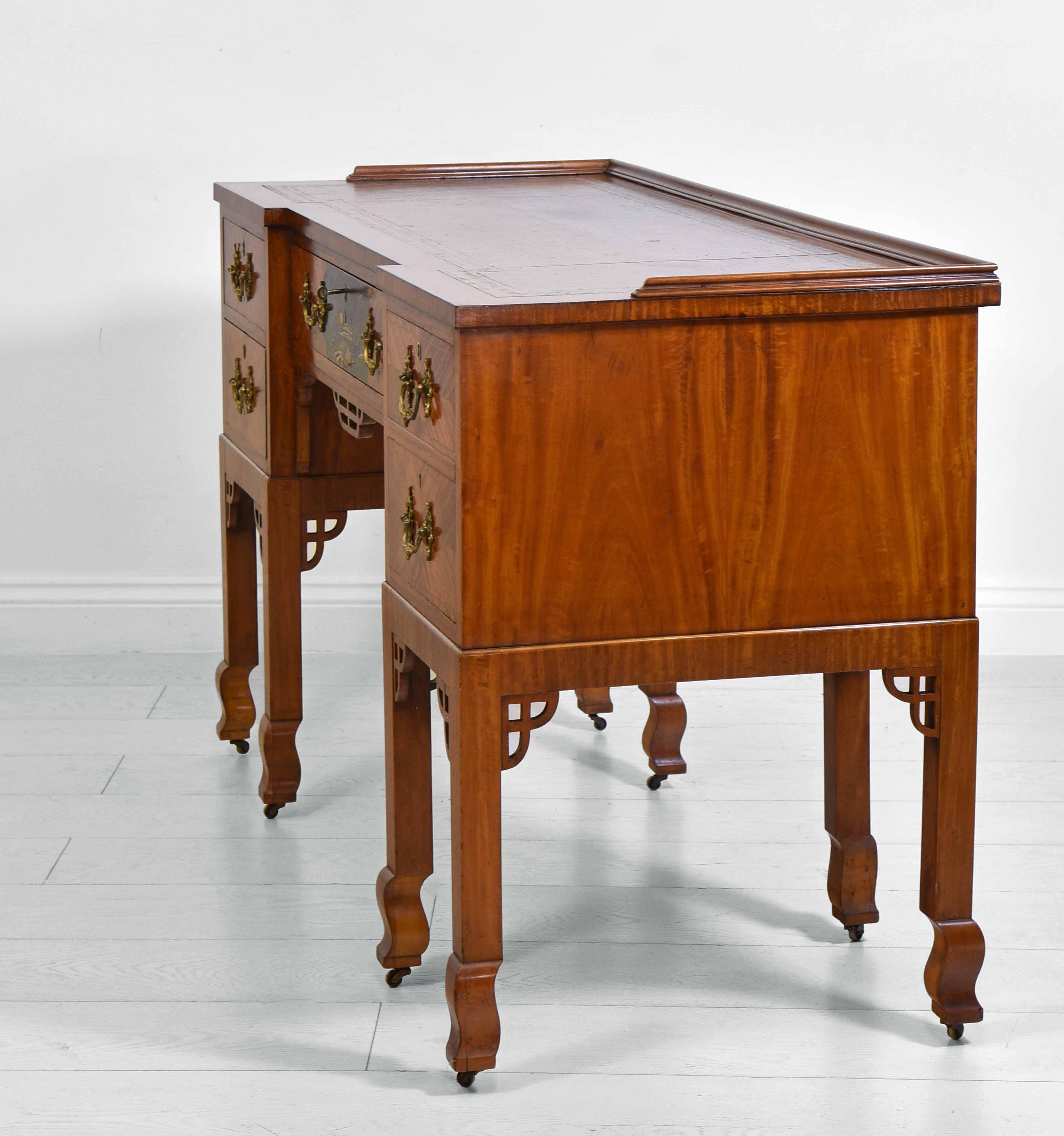 Antique English Satinwood Desk in the Japanese Manner circa 1900 For Sale 3