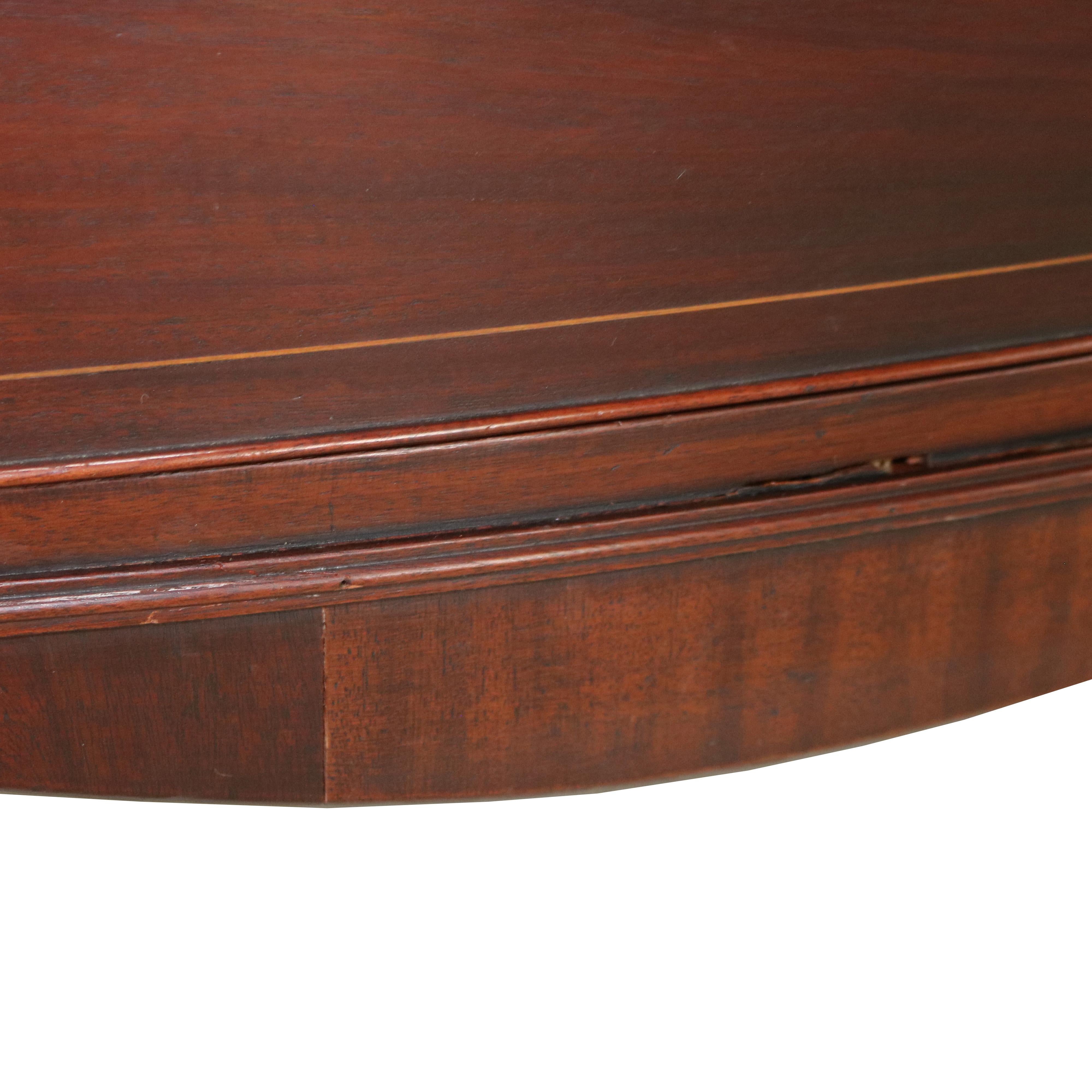 Antique English Satinwood Inlaid Mahogany Four-Drawer Swell Front Chest 19thC 11