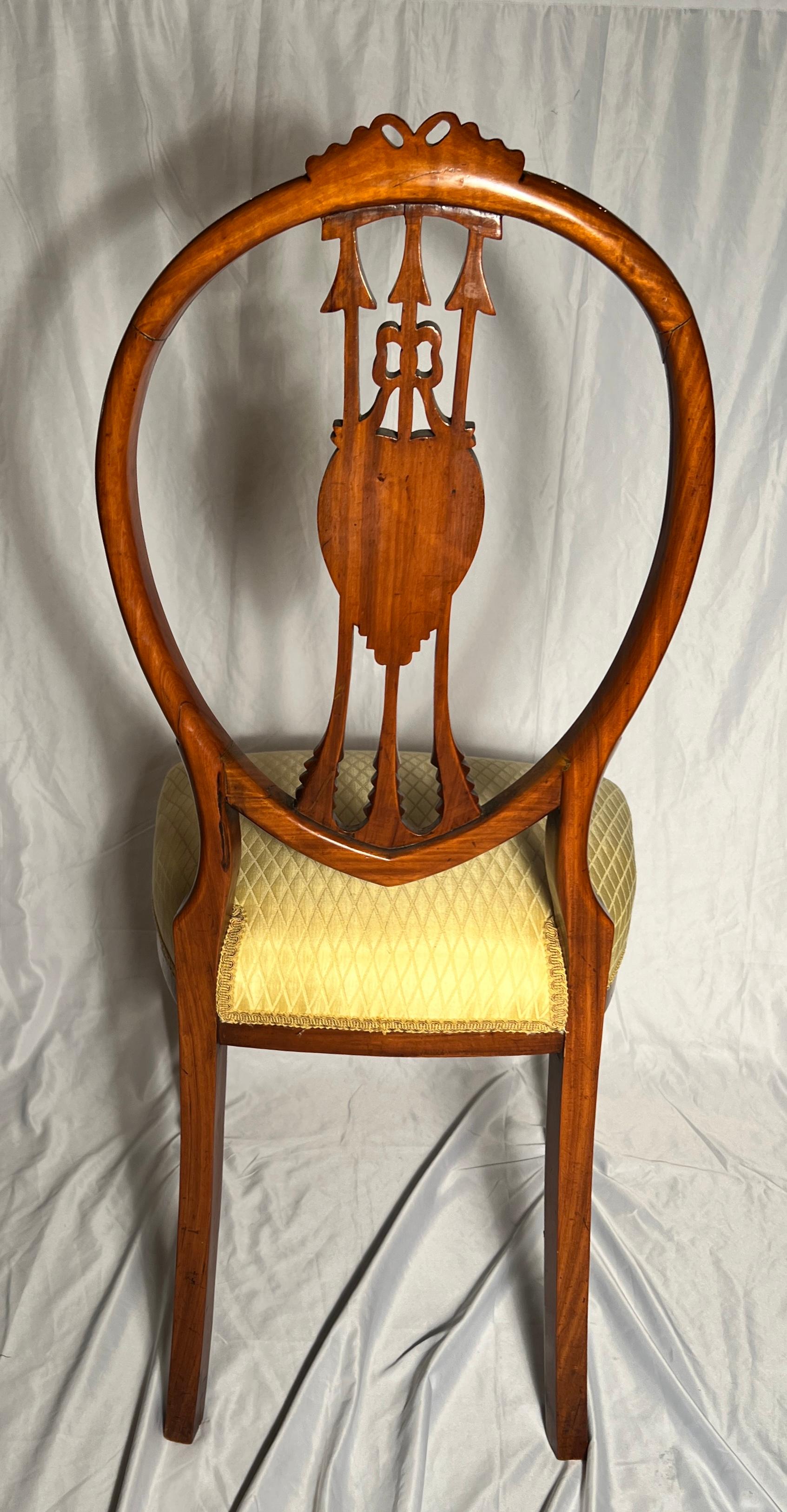 Antique English Satinwood Side Chair  In Good Condition For Sale In New Orleans, LA