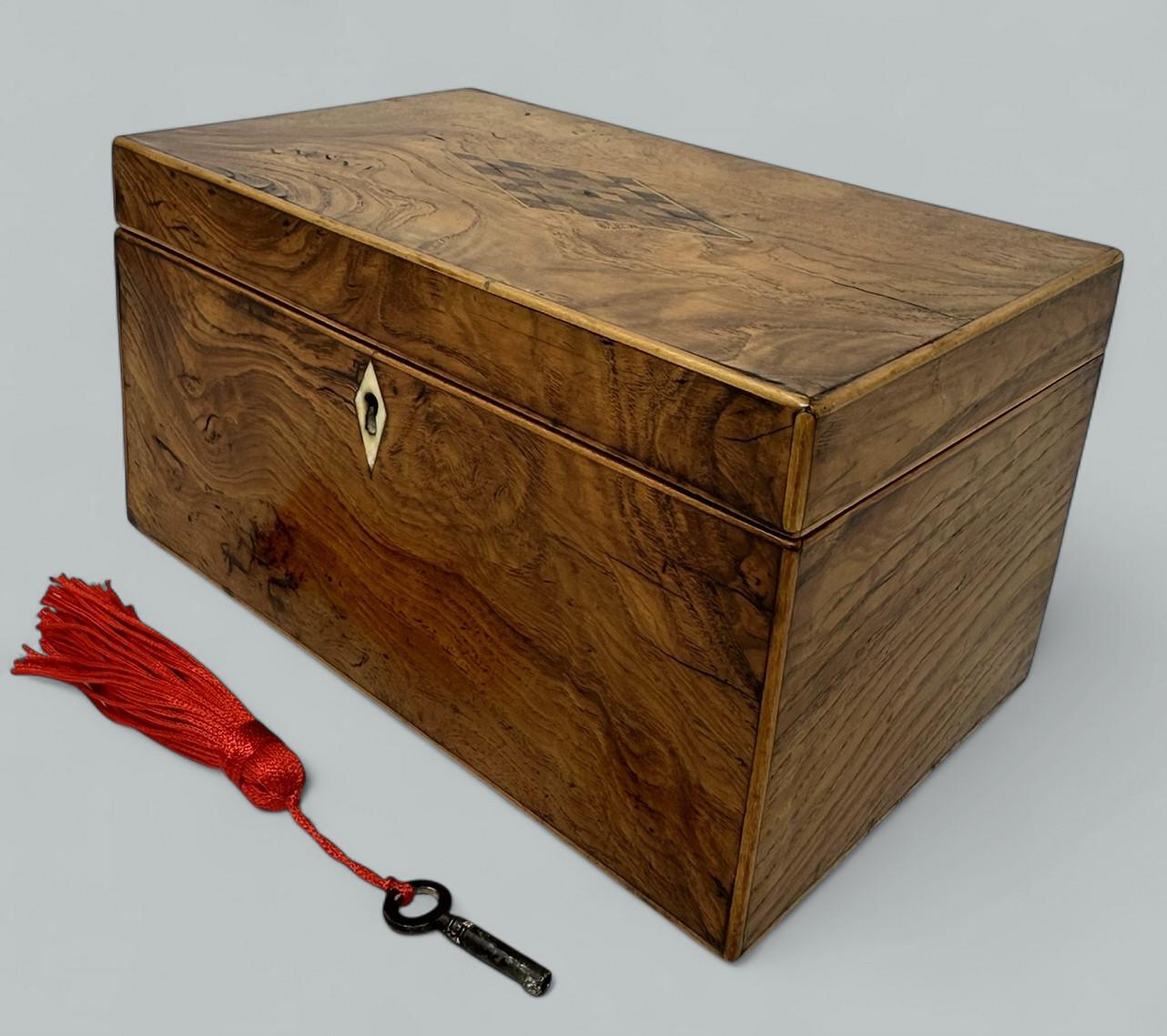 Antike englische Satinholz Holz Georgian Regency Double Tea Caddy 19. (Poliert) im Angebot
