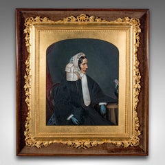 Antique English School Portrait, Giltwood Frame, Painting, Art, Edwardian, 1910
