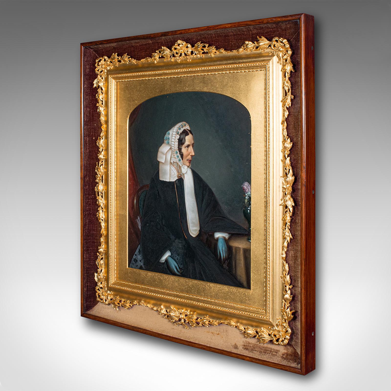 Antiguo Retrato de la English School, Marco de madera dorada, Pintura, Arte, Eduardiano, 1910 Británico en venta