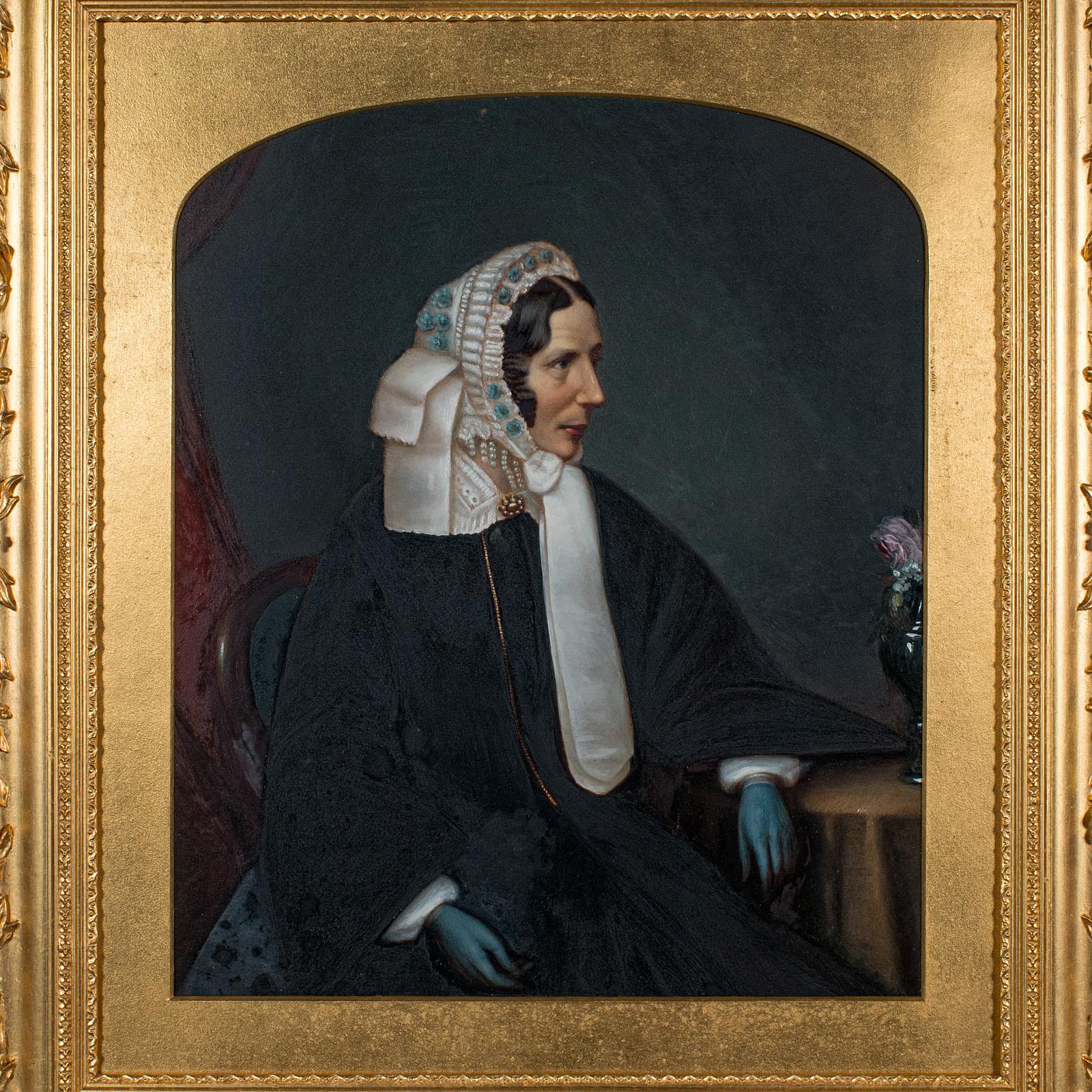 Antiguo Retrato de la English School, Marco de madera dorada, Pintura, Arte, Eduardiano, 1910 en Bueno estado para la venta en Hele, Devon, GB
