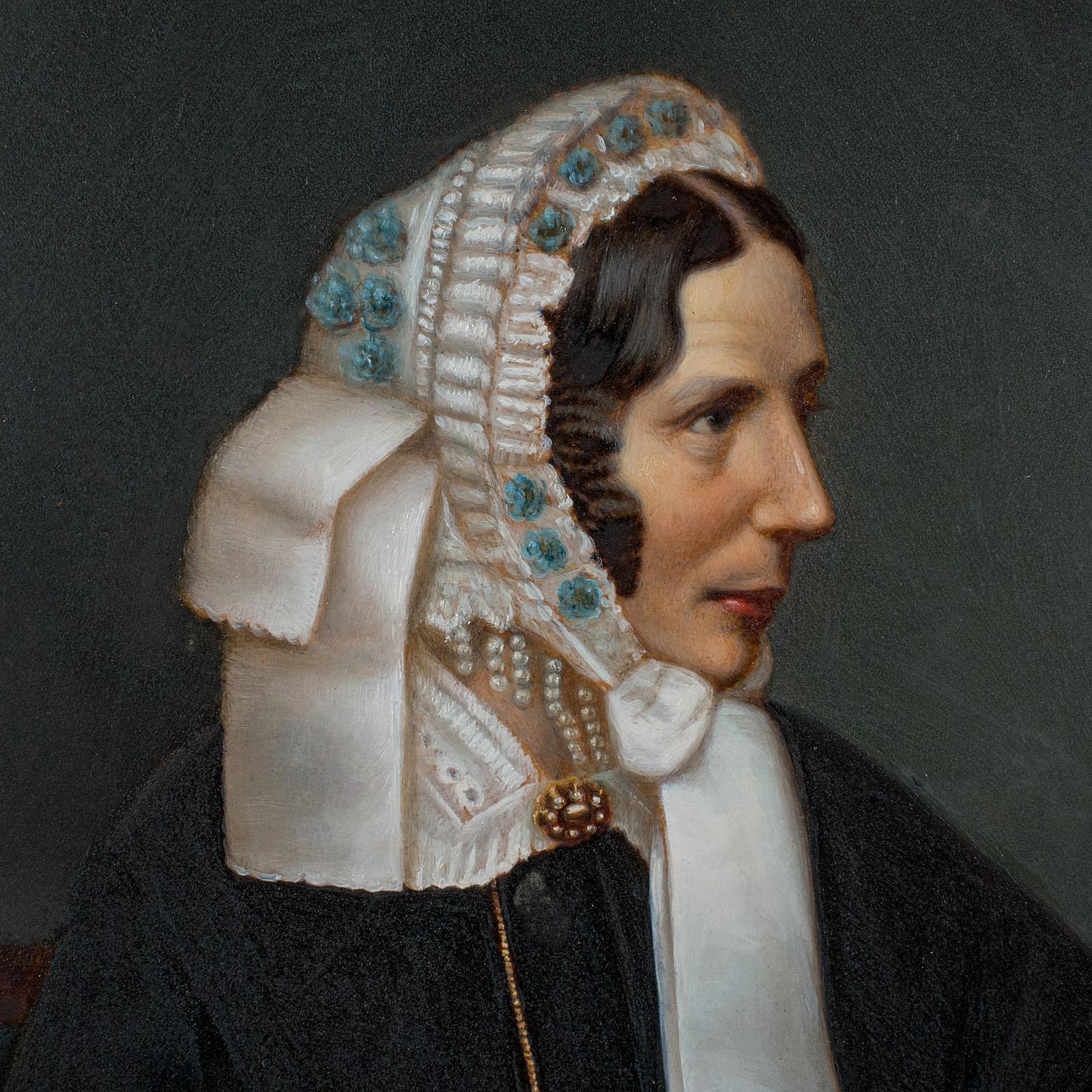 Antiguo Retrato de la English School, Marco de madera dorada, Pintura, Arte, Eduardiano, 1910 siglo XX en venta