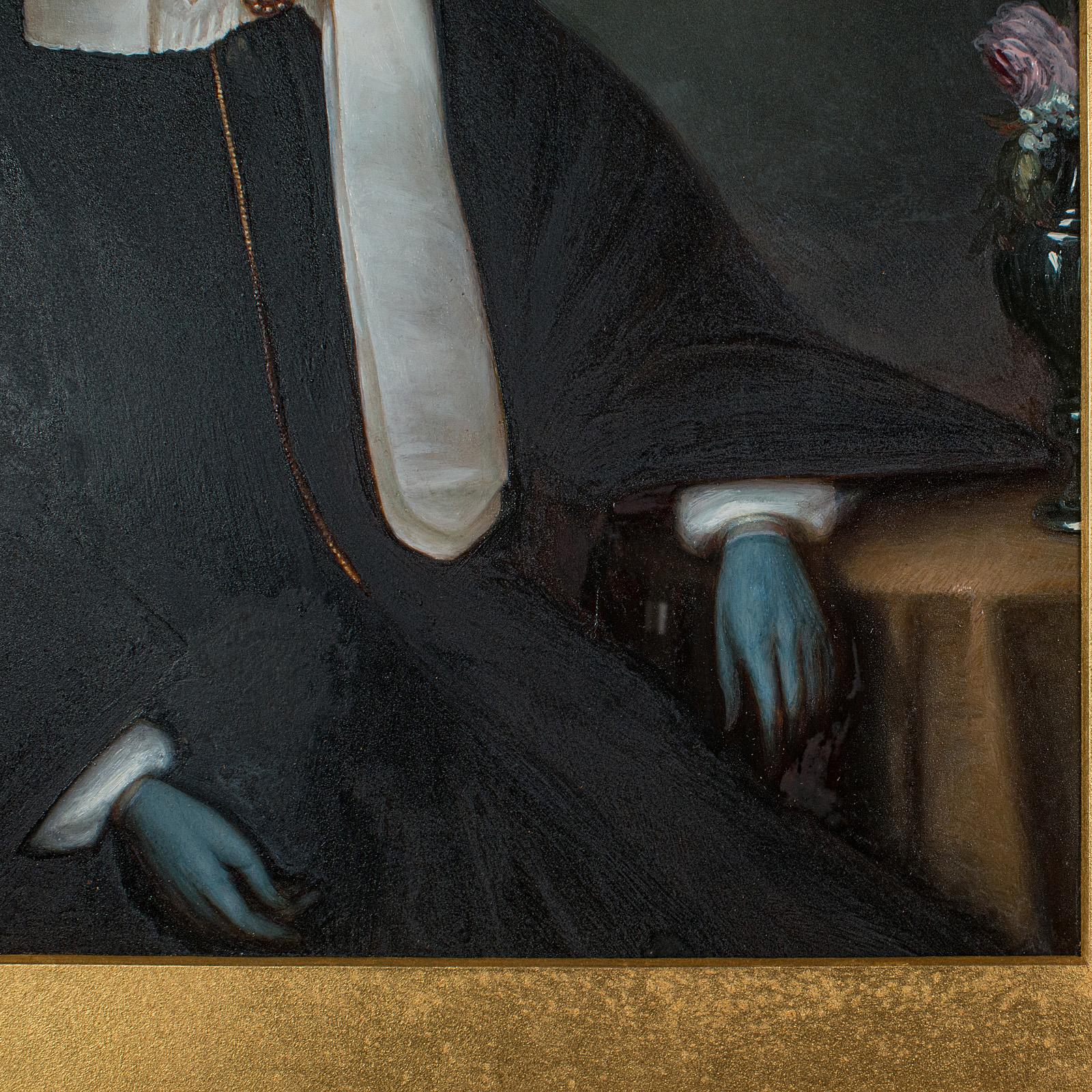 Antiguo Retrato de la English School, Marco de madera dorada, Pintura, Arte, Eduardiano, 1910 Papel en venta