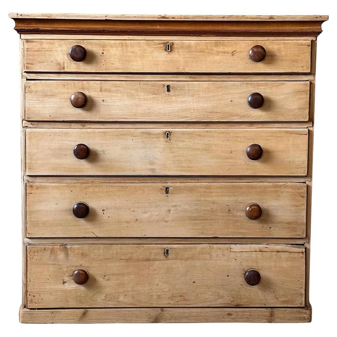 Antique English Scrubbed Pine Dresser