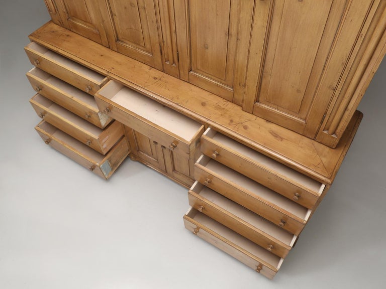 Antique English Scrubbed Pine Housekeepers Cupboard or Pine at