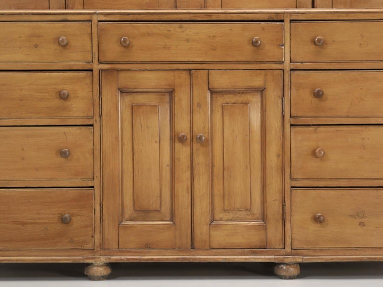 Antique English Scrubbed Pine Housekeepers Cupboard or Pine at
