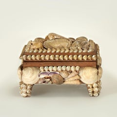 Antique English Seashell Encrusted Music Box