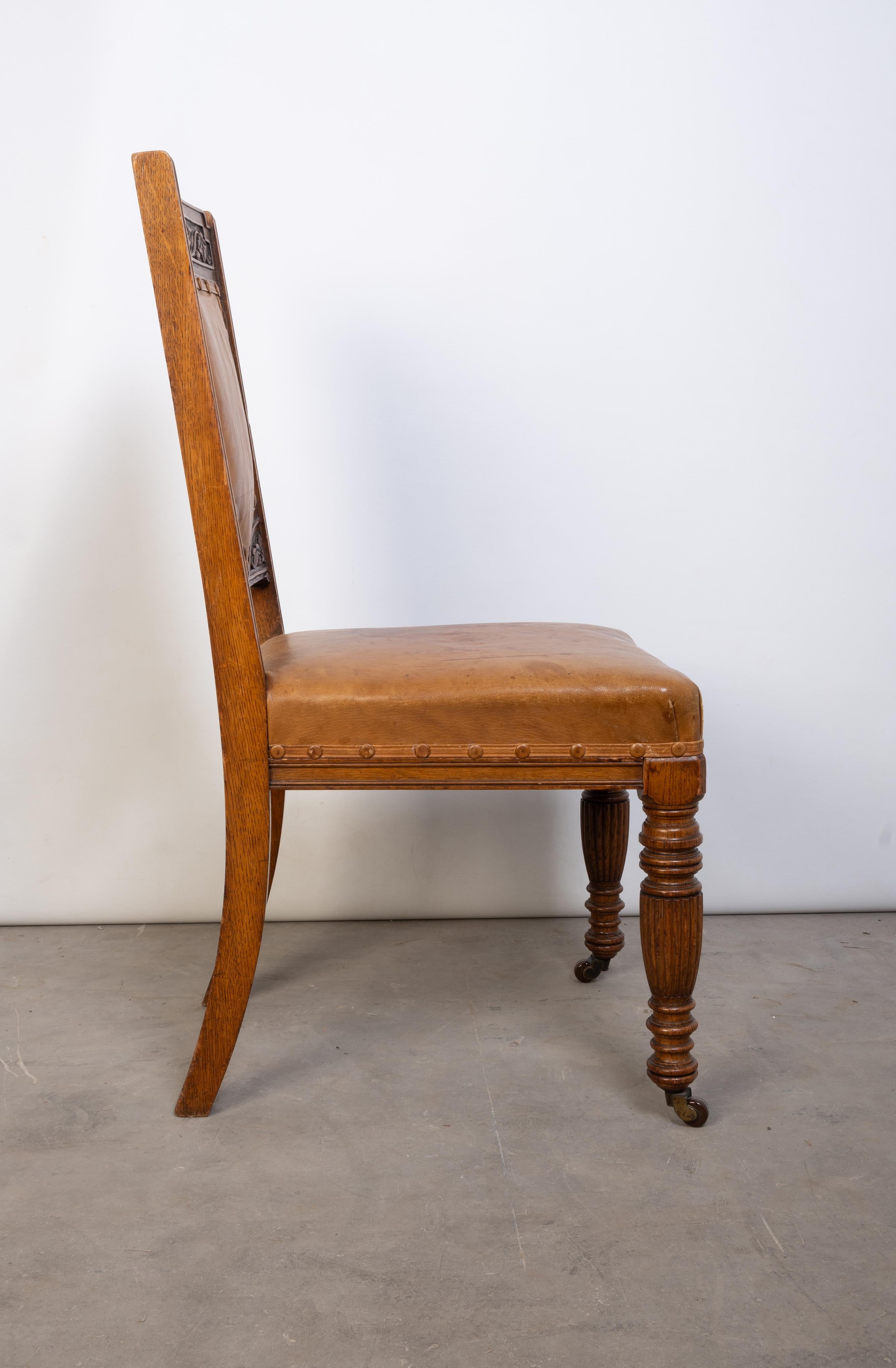 Antique English Set Of Six Elizabethan Revival Dining Chairs By Robson & Sons For Sale 5