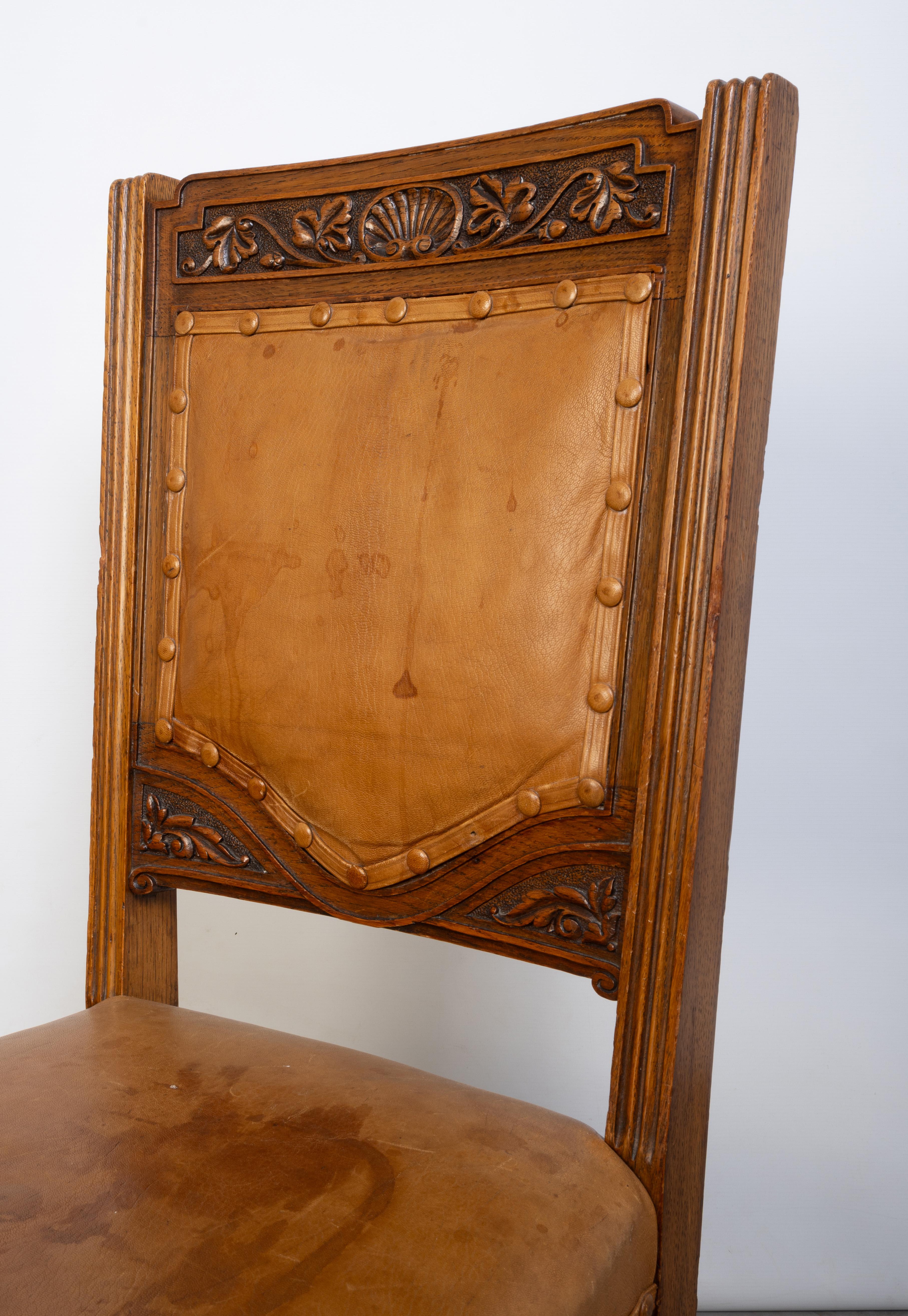 Antique English Set Of Six Elizabethan Revival Dining Chairs By Robson & Sons For Sale 7
