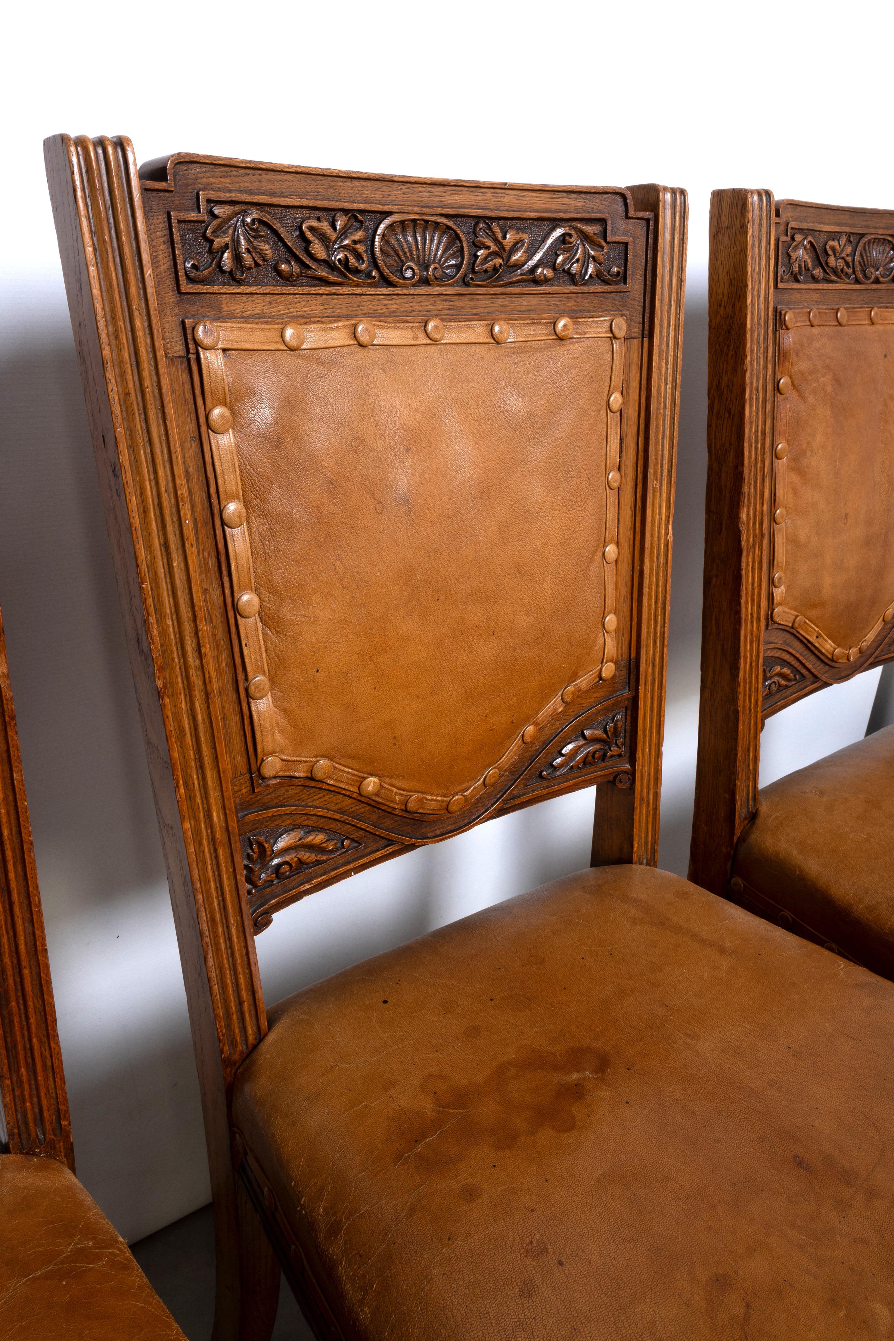 Antique English Set Of Six Elizabethan Revival Dining Chairs By Robson & Sons For Sale 12