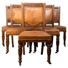 Antique English Set Of Six Elizabethan Revival Dining Chairs By Robson & Sons
