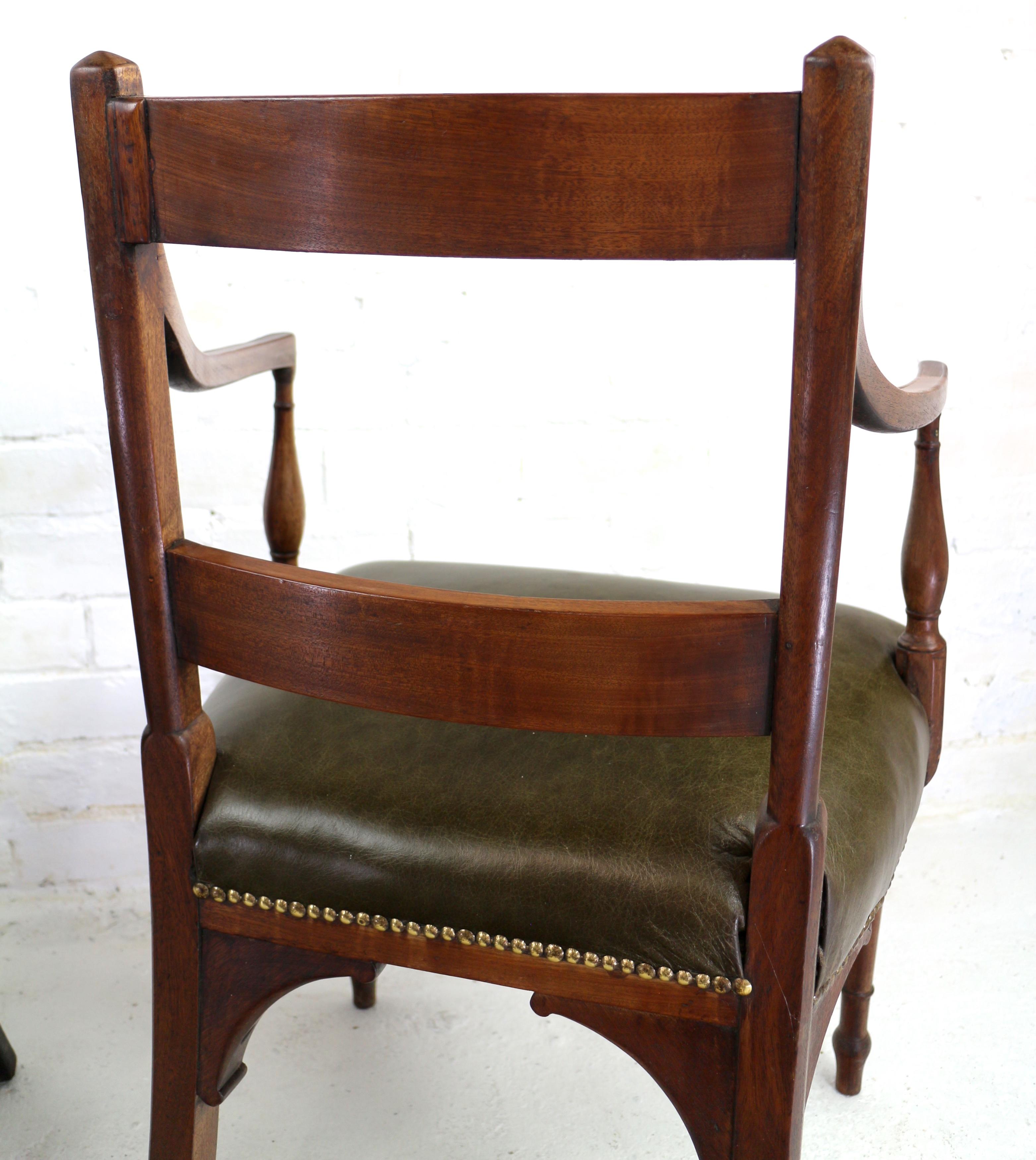 Antique English Set of Twelve George III Mahogany & Inlaid Dining Chairs 8