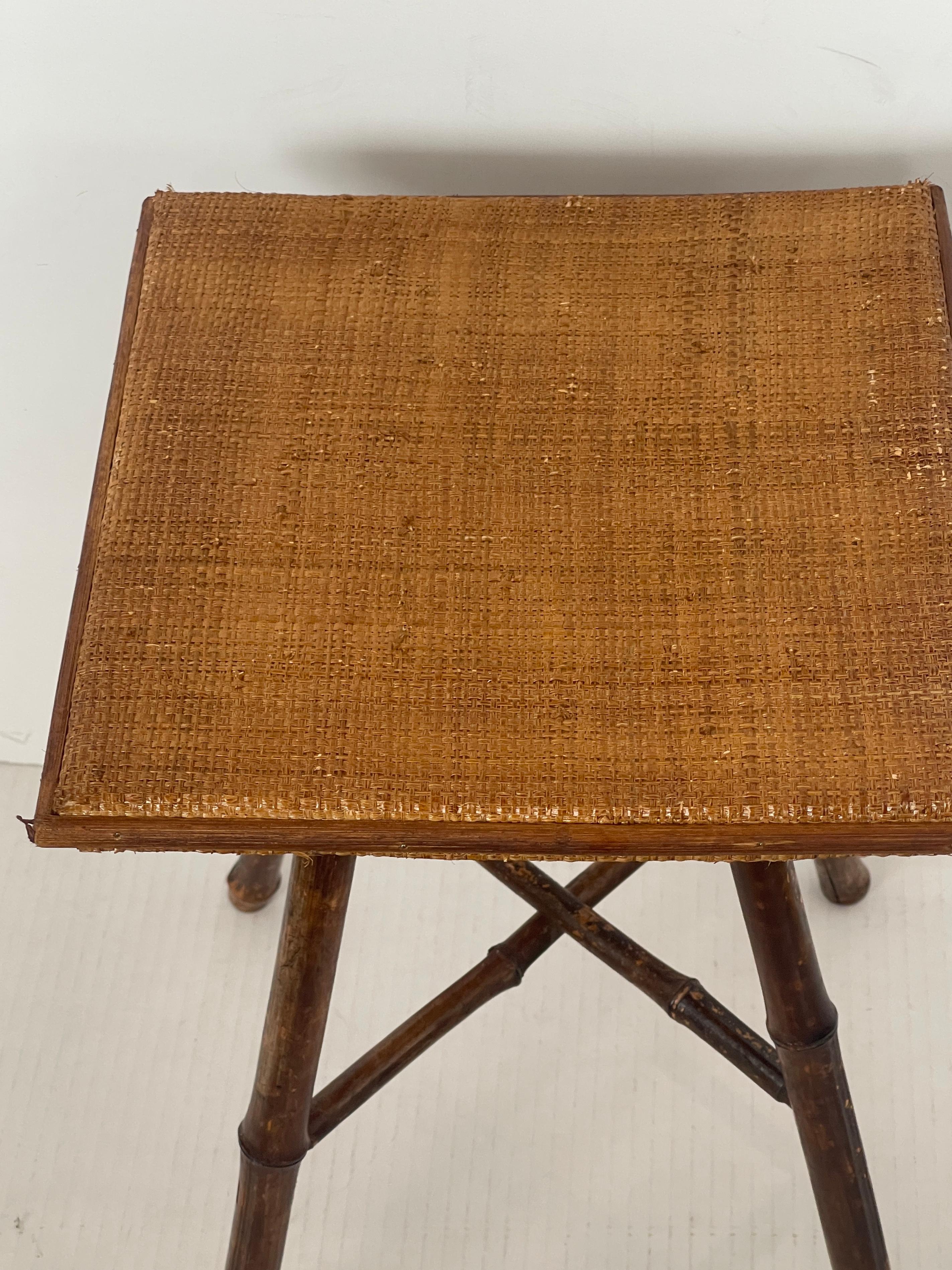 Antique English set of Two Bamboo Stools, C.1920s 4