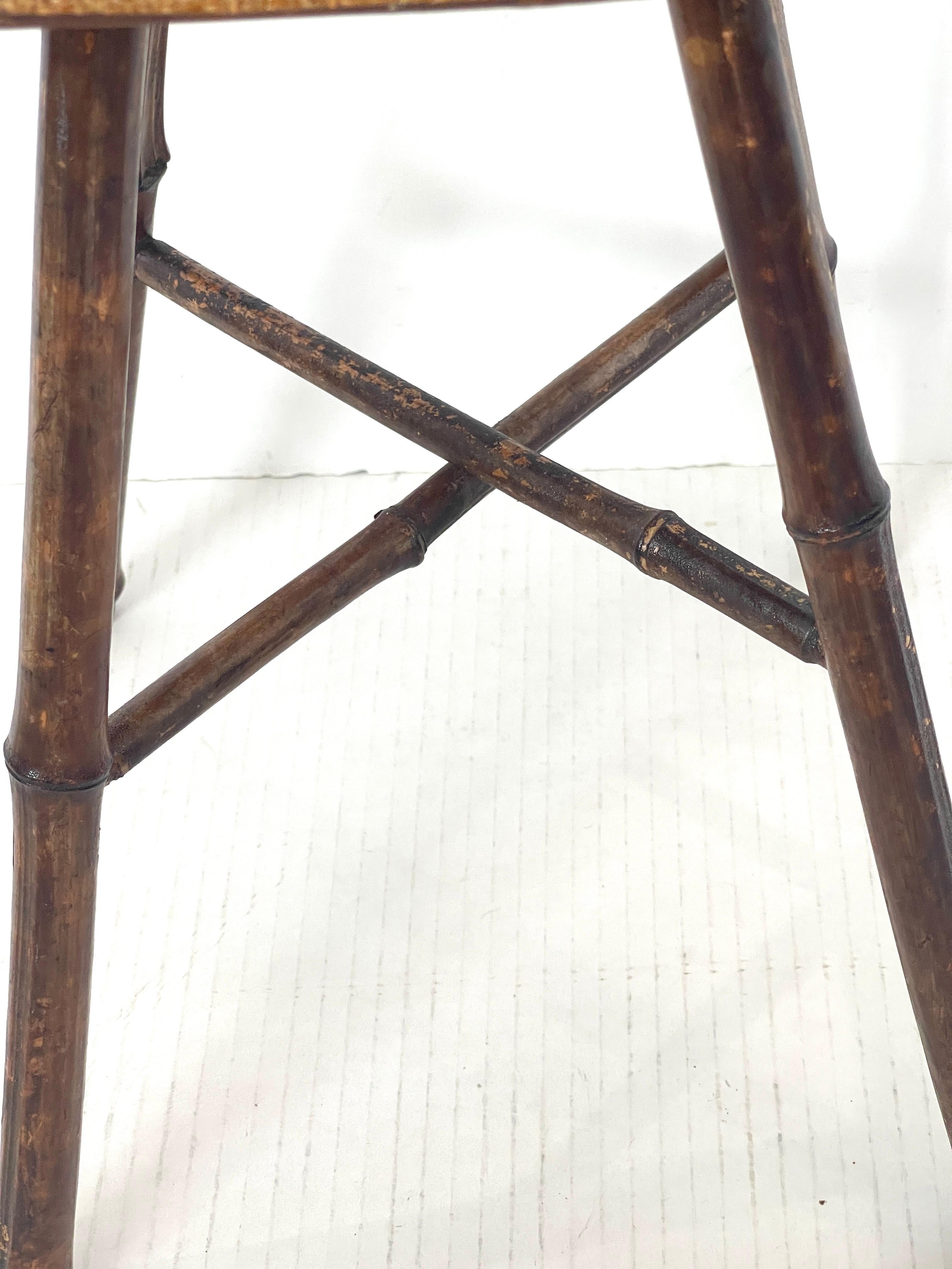 Antique English set of Two Bamboo Stools, C.1920s 5