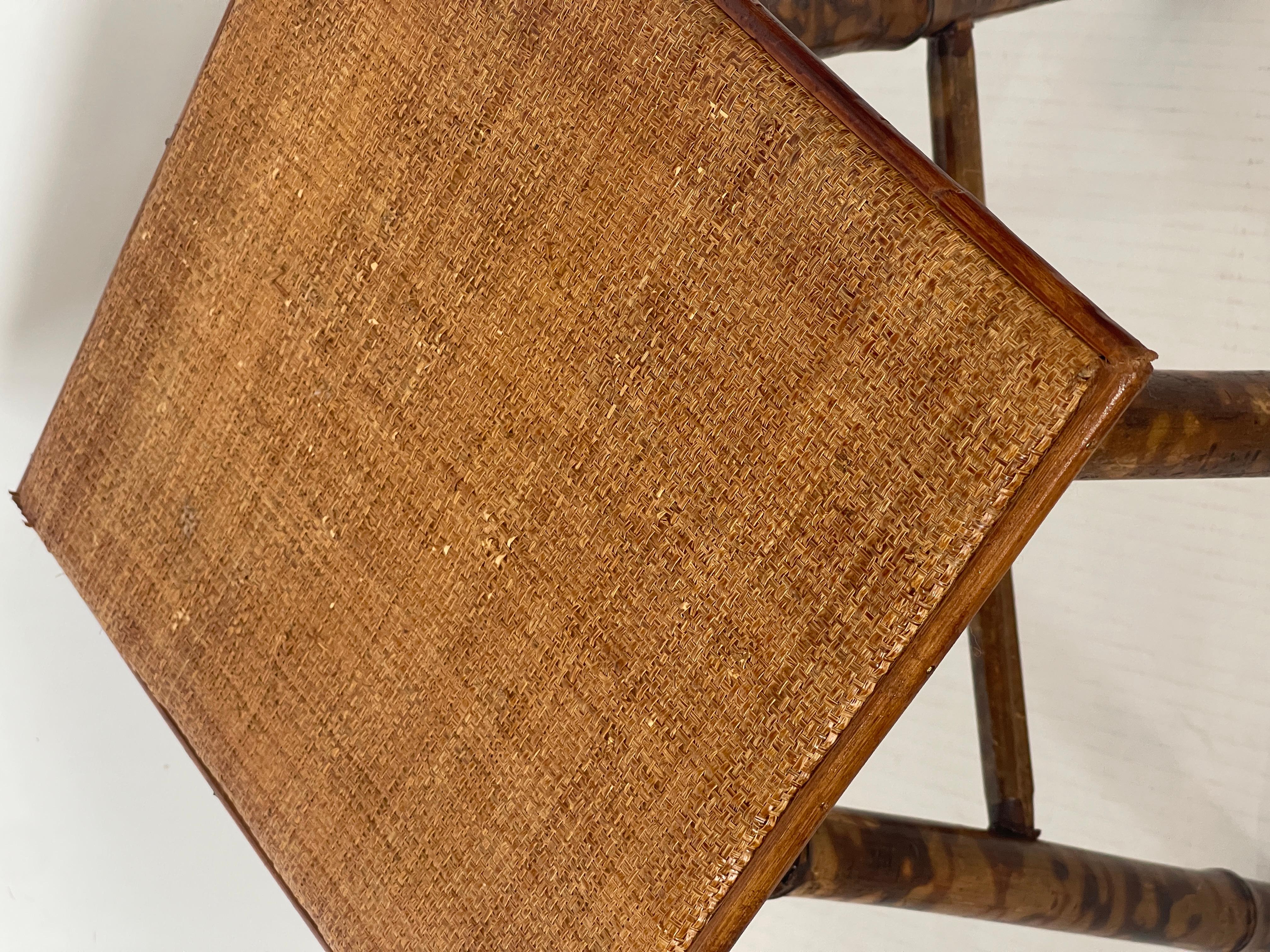 Antique English set of Two Bamboo Stools, C.1920s 1