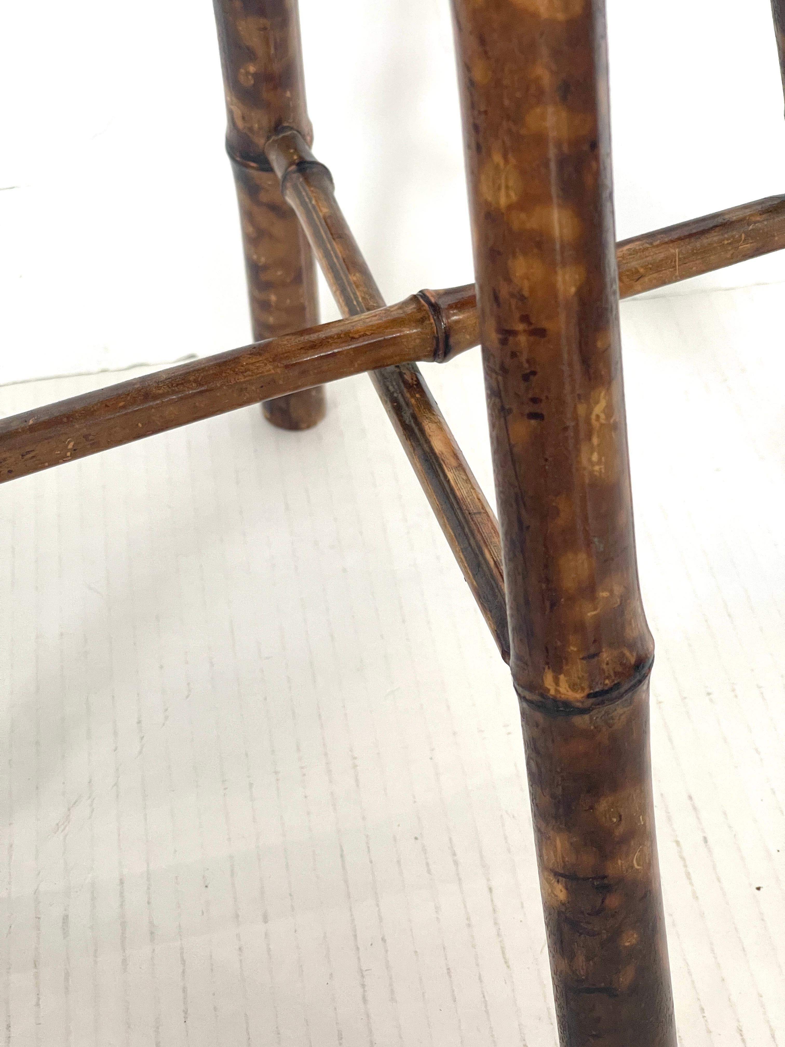 Antique English set of Two Bamboo Stools, C.1920s 2