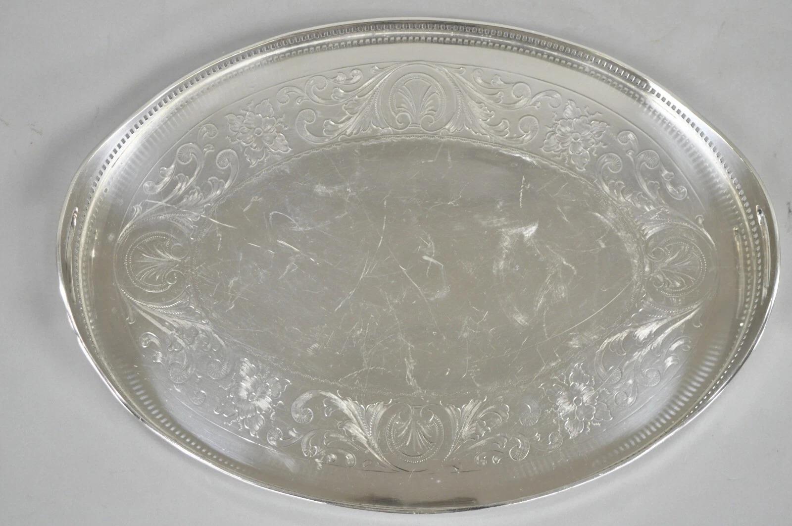 Unknown Antique English Sheffield Edwardian Silver Plated Oval 16