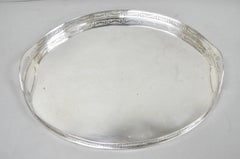 Antique English Sheffield Edwardian Silver Plated Oval Serving Platter Tray