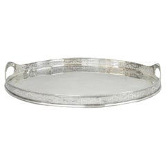 Antique English Sheffield Edwardian Silver Plated Oval Serving Platter Tray