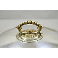 Antique English Sheffield Regency Silver Plated Meat Dish Serving Cover Dome Lid