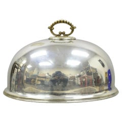 Antique English Sheffield Regency Silver Plated Meat Dish Serving Cover Dome Lid