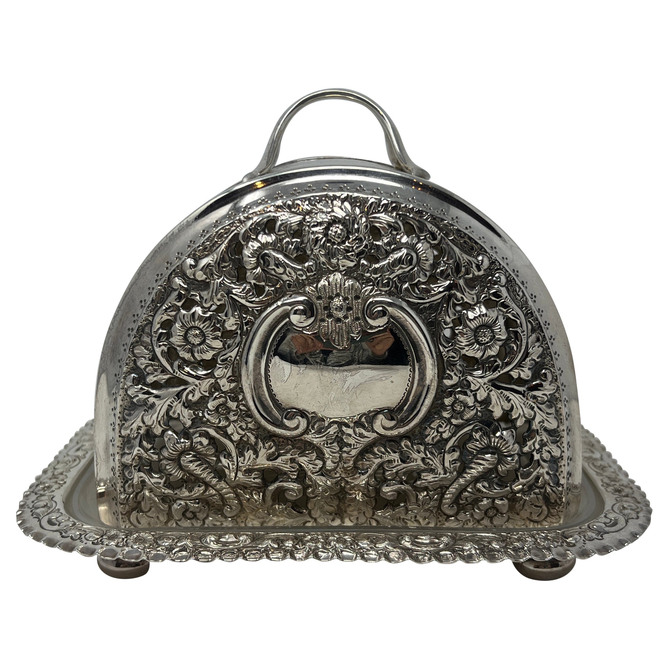 Ancienne coupole à fromage en argent Sheffield, Circa 1890.
