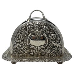 Antiker englischer Sheffield Silver Cheese Dome, ca. 1890.