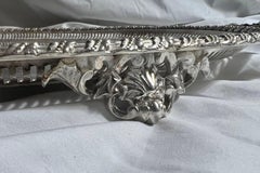 Antique English Sheffield Silver Footed Tray with Openwork Edge, Circa 1890.