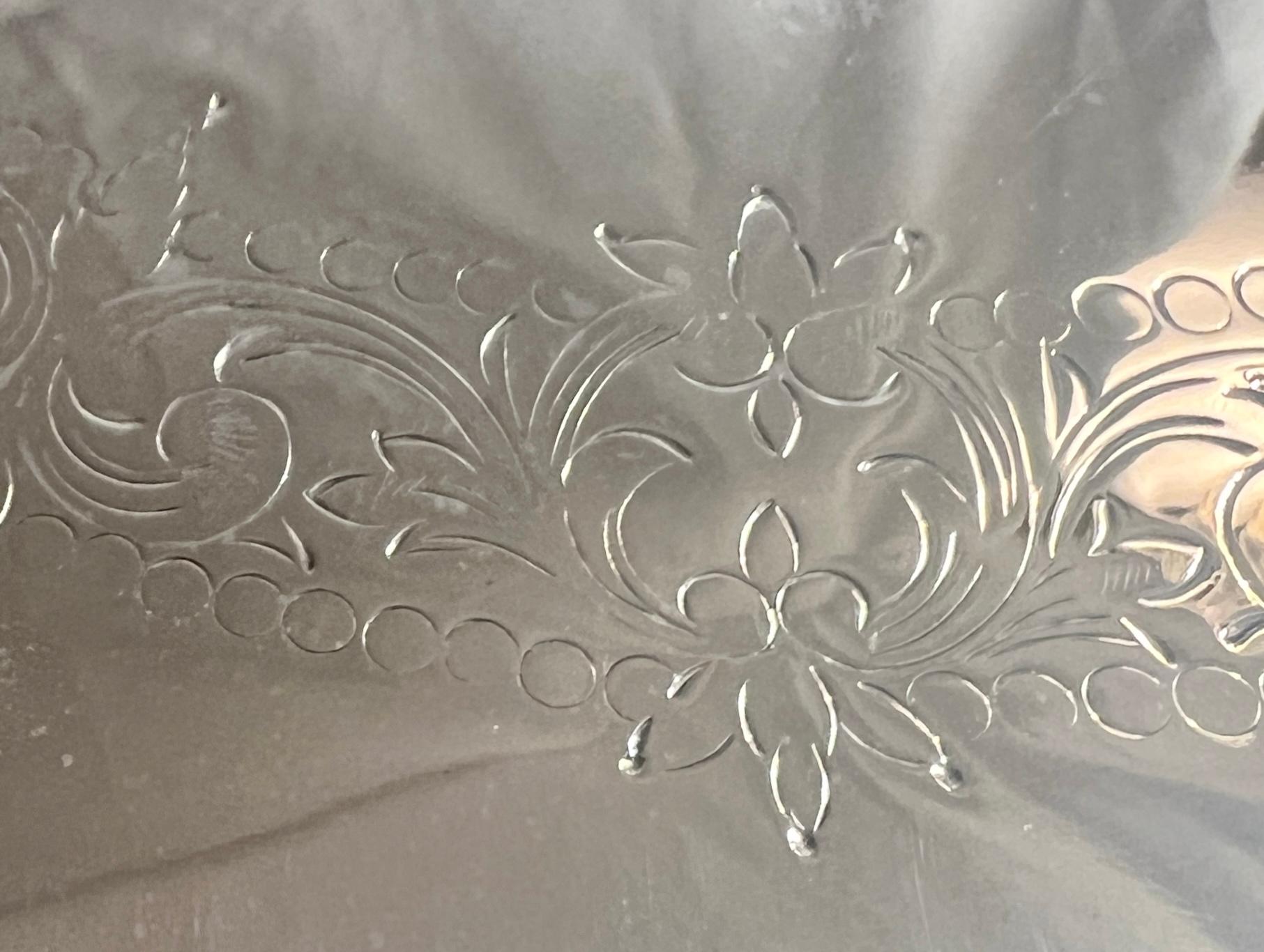 Antique English Sheffield Silver Footed Tray with Openwork Edge, Circa 1890. For Sale 1