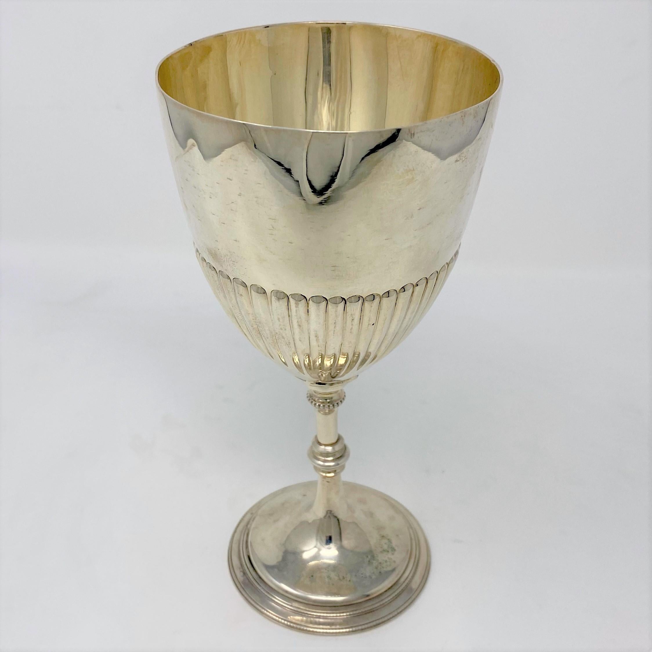 Antique English Sheffield Silver Goblet, circa 1880 In Good Condition For Sale In New Orleans, LA