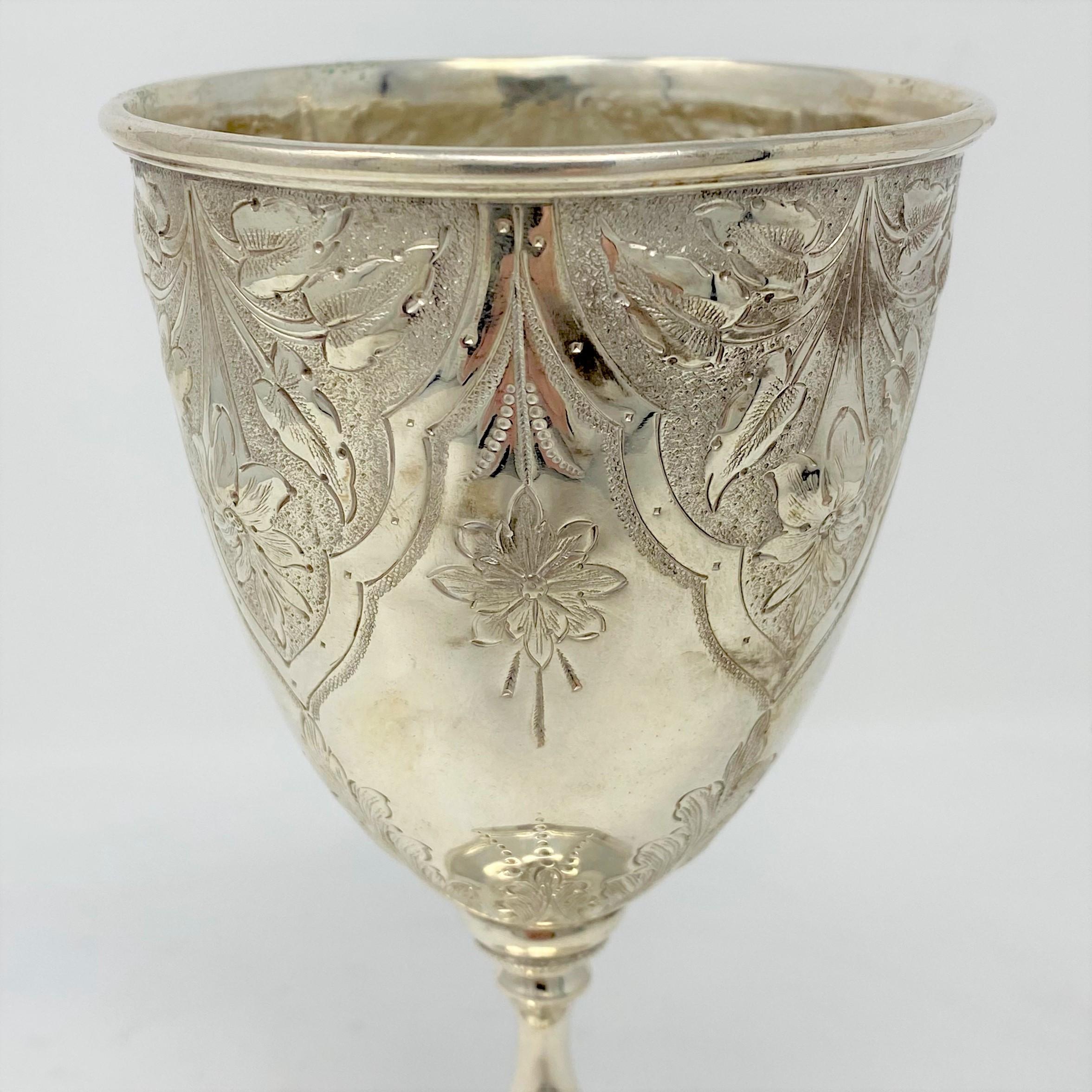 19th Century Antique English Sheffield Silver Goblet, circa 1880