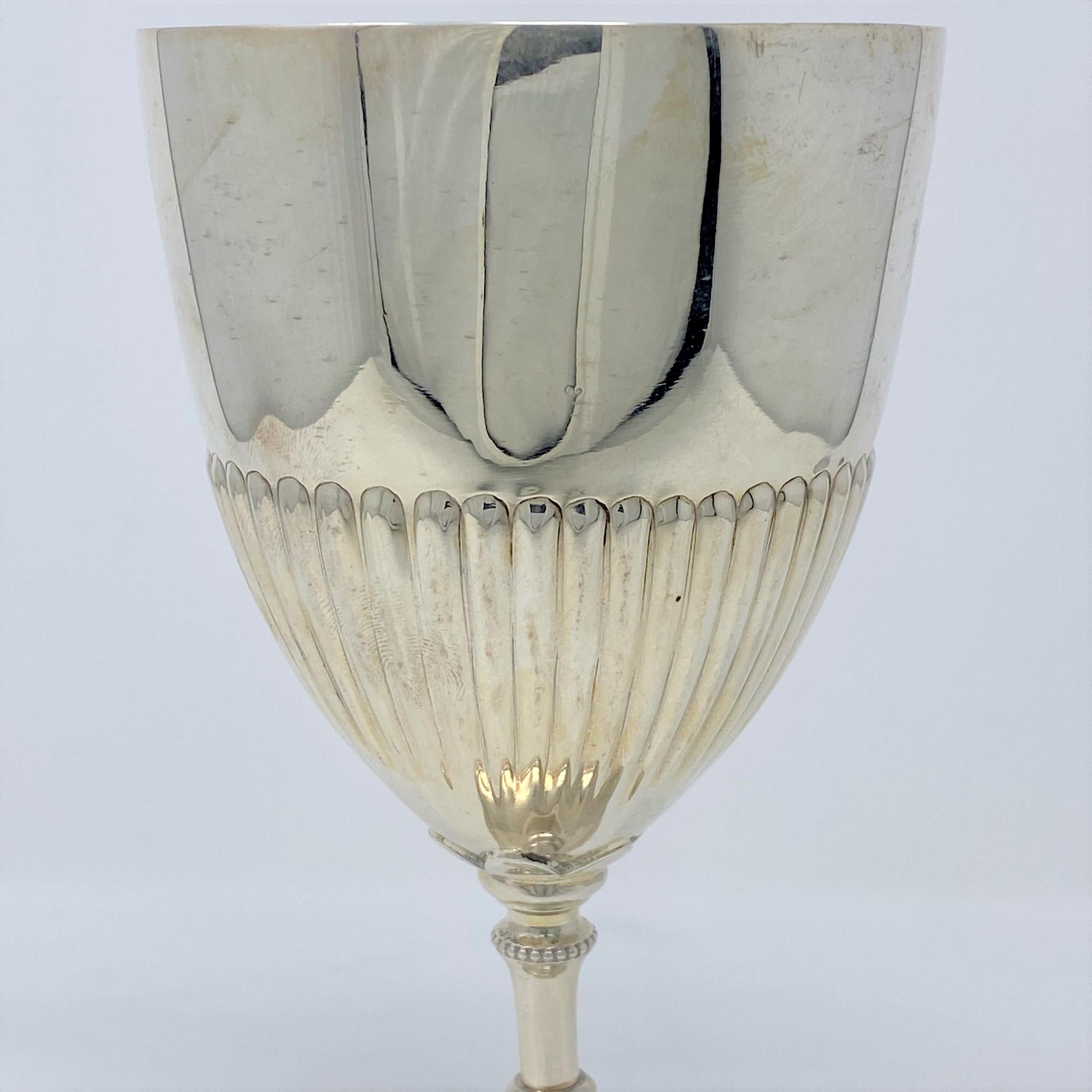 19th Century Antique English Sheffield Silver Goblet, circa 1880 For Sale